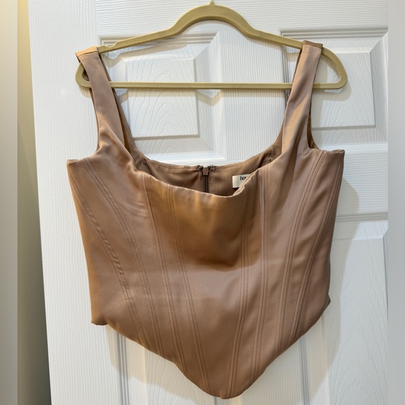 House of CB Rafa Stone Satin Longline Corset Top L - Picture 10 of 10